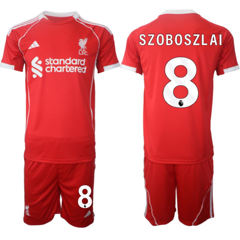 Men 2025-2026 Season Club Liverpool home red #8 Soccer Jerseys